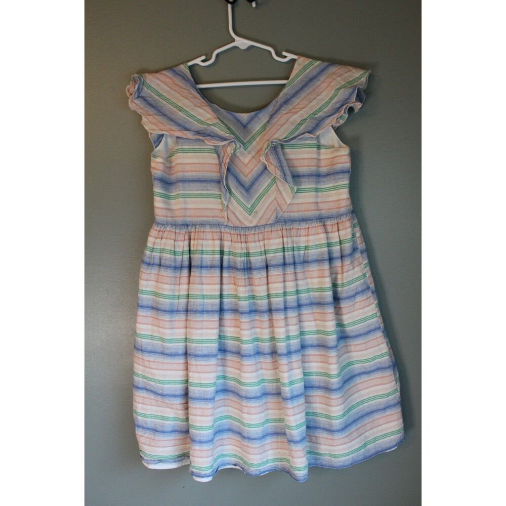 Mabel + Honey Striped Dress Girls Size 12 SMALL STAIN